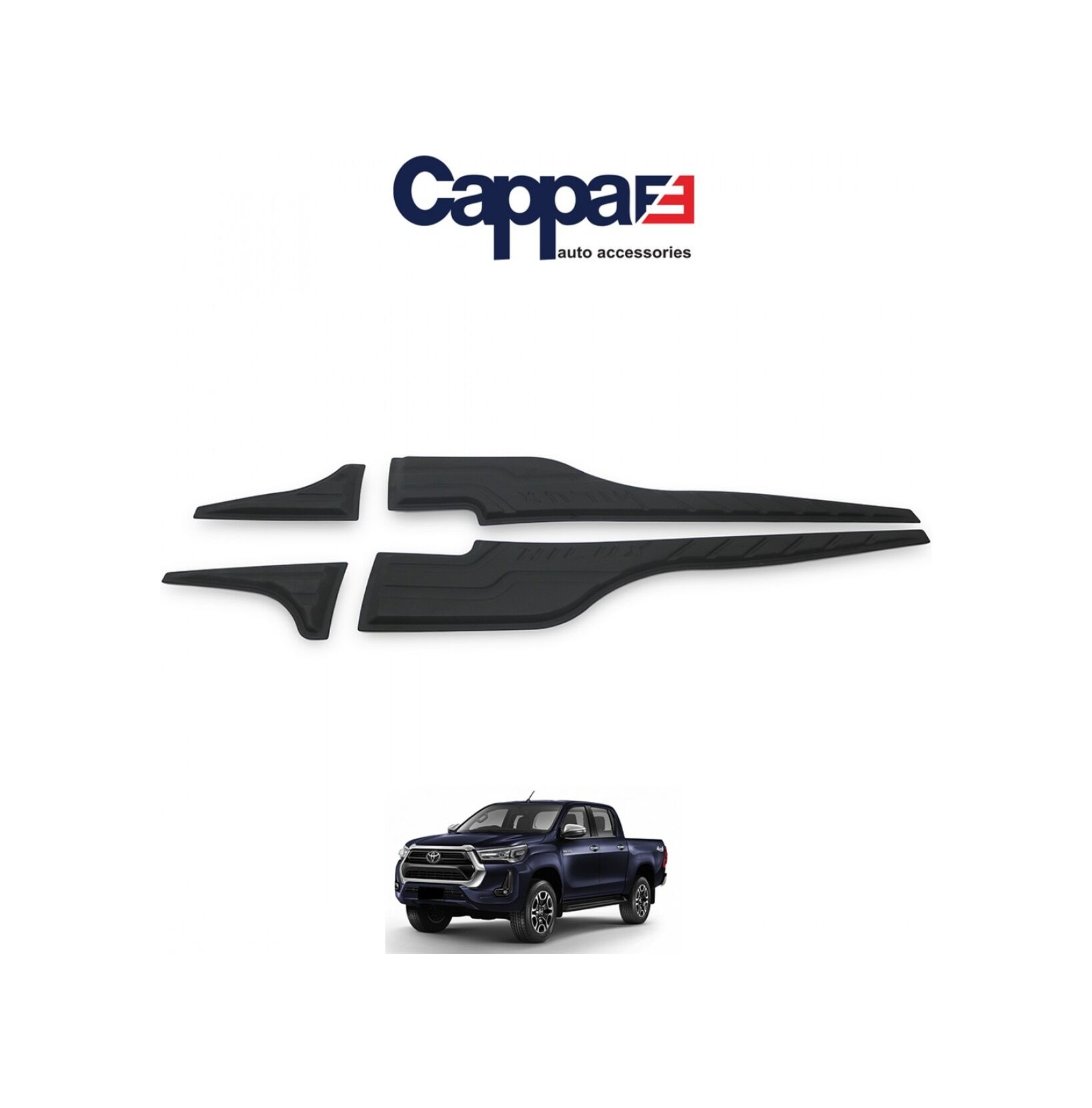 Cappafe Toyota Hilux Uyumlu 2021- Yarasa Kapı Kaplama 4 Parça N11.9995