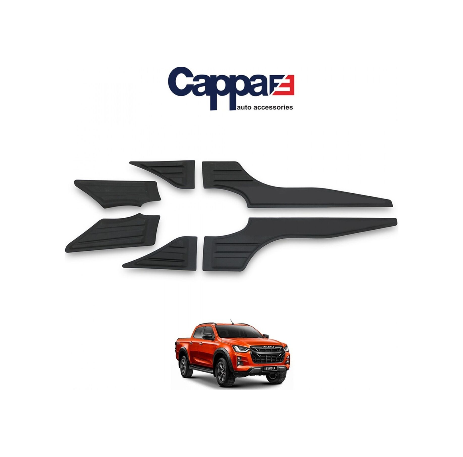Cappafe Isuzu D-Max 2021- Yarasa Yan Kapı Kaplama 6 Parça