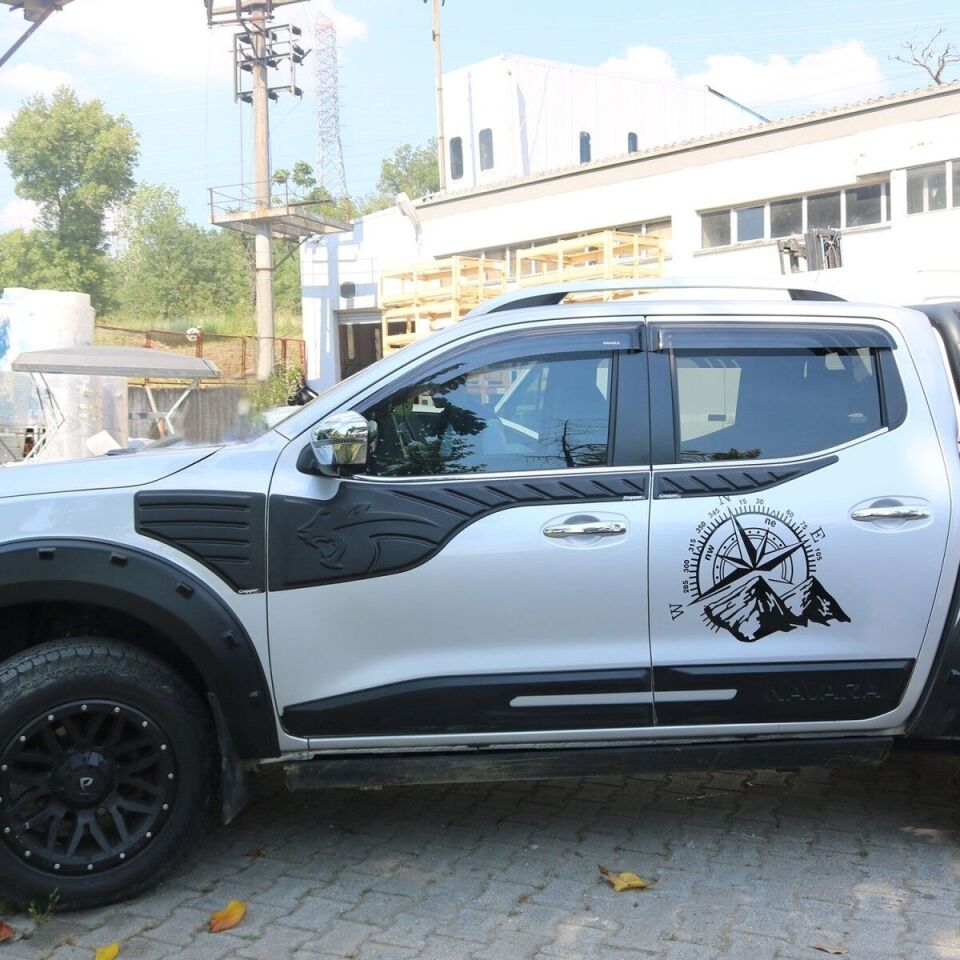 Cappafe Nissan Navara 2016-2020 Yarasa Yan Kapı Kaplama 6 Parça