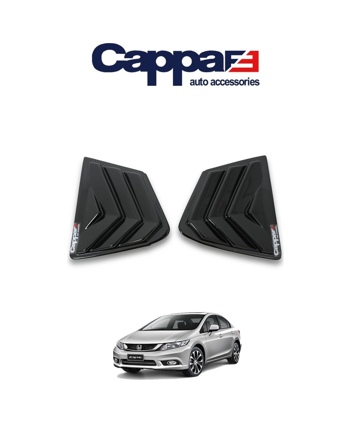 Cappafe Honda Civic 2012-2015 Kelebek Cam 2 Parça